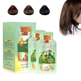 Natural Plant Hair Dye, New Botanical Bubble Hair Dye 30ml 10Packs/Box, Pure Plant Extract for Grey Hair Color Bubble Dye, Color Conditioner Shampoo - Color: Coffee
