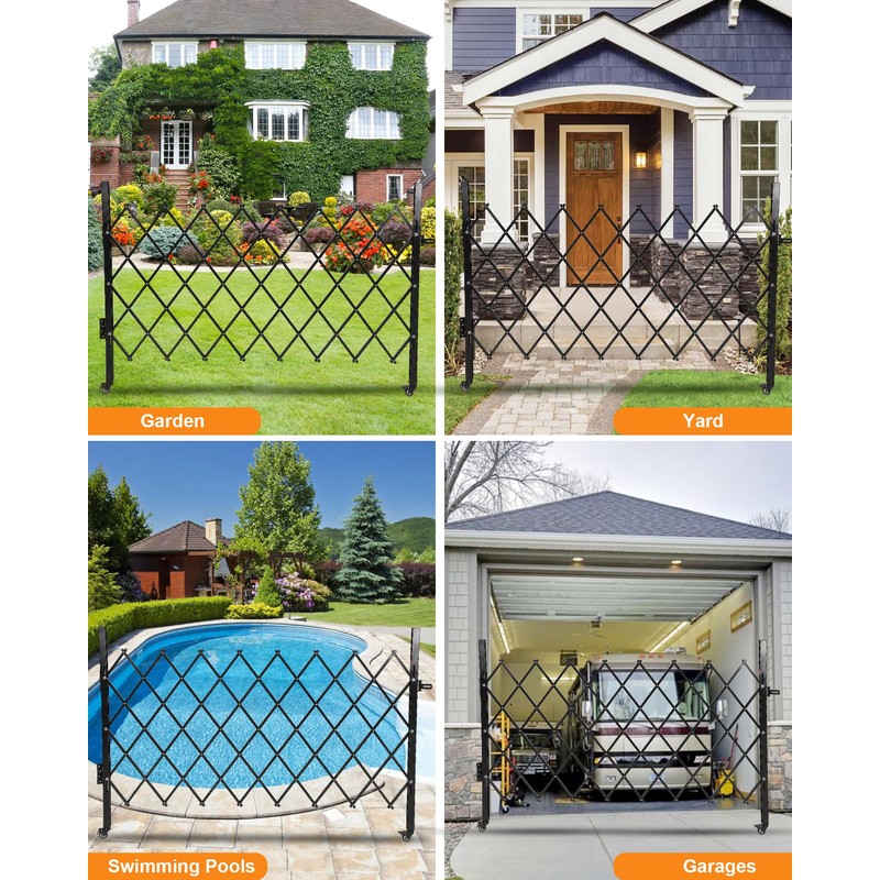 Single Folding Security Gate, 50" H x 75" W Flexible