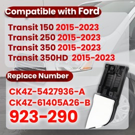 Fuel Filler Door Gas door Pocket Door Kit Hinge with White Cover/Dust Cap Compatible with Ford Transit 150 250 350 350HD 2015 2016 2017 2018 2019 2020 2021 2022 2023 CK4Z-5427936-A CK4Z-5427936-F