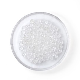 Sahoottie Pack of 100 White Quartz Crystal Beads for Threading Gemstones Beads Set Natural Stone Beads for Bracelets Chains DIY Jewellery Making Crafts 6 mm