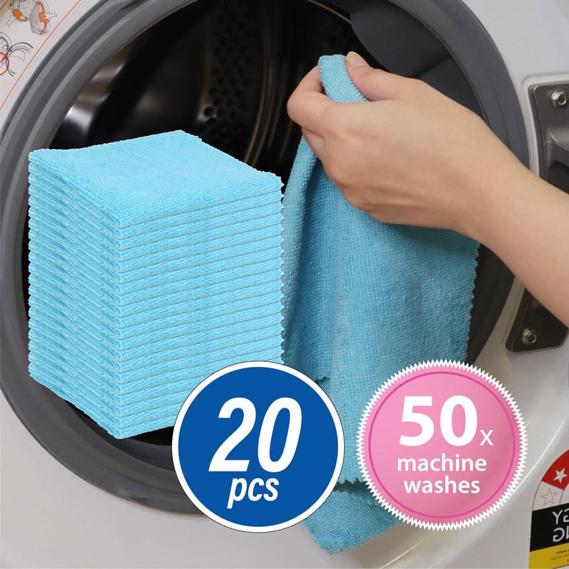 White Magic Recycled All Purpose Eco Cloth, 20-Pieces Set, Dispenser