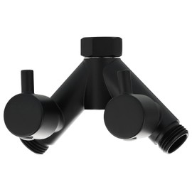 Tecmolog Black Shower Head Diverter with Shut Off Switch Brass G 1/2 Hose Y Splitter for Shower Arm, DSF014AB