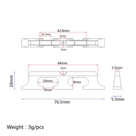 Alnicov 2pcs 5-String Rose Wood Banjo Leader Bridge Saddle with 3 Feet for Banjo Guitar Accessories