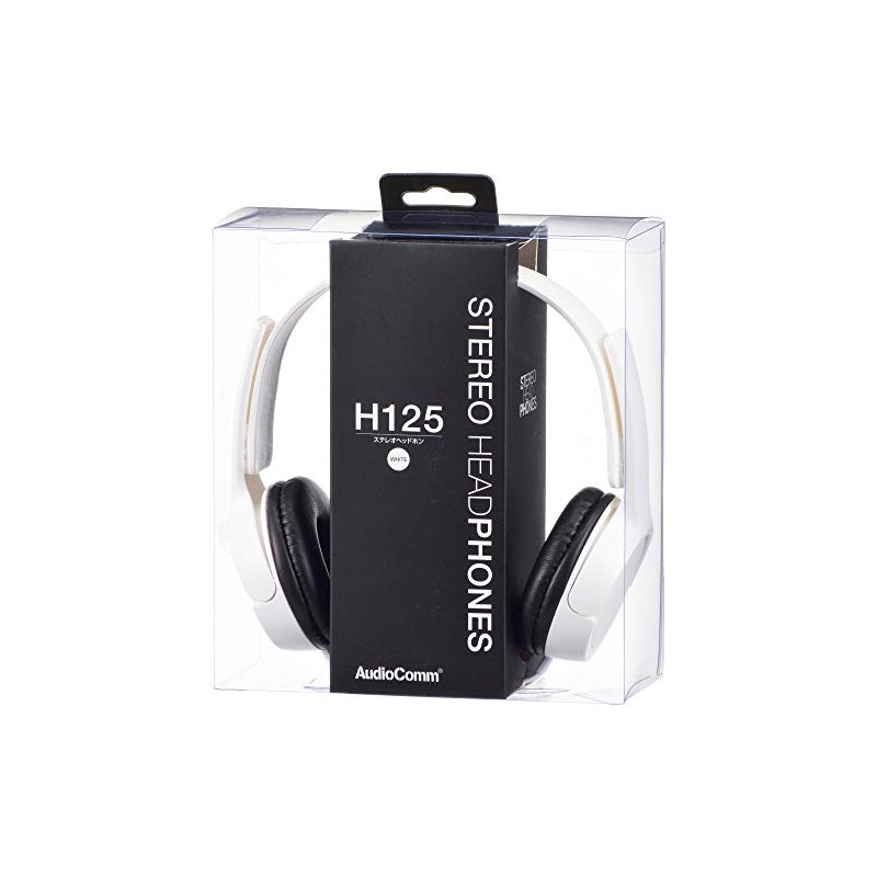 OHM Electric AudioComm Stereo Headphones H125 White HP-H125N-W 03-2280 OHM