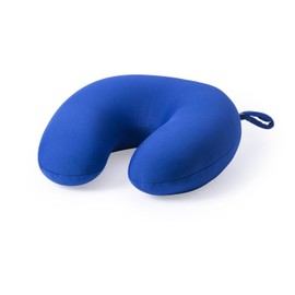 Travel Pillow Filled with Polystyrene Beads, Neck Support Pillow, Ideal for Travelling by Bus, Train, Aeroplane, Blue