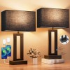 Seealle Nightstand Table Lamps for Bedrooms Set of 2 -