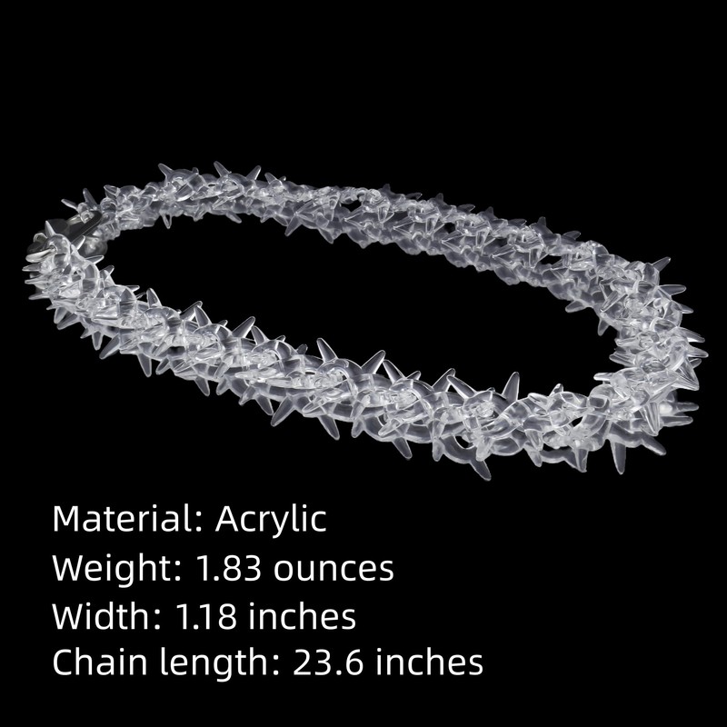Joddfly Men's Transparent Acrylic Cuban Thorn Necklace Hip Hop Jewelry