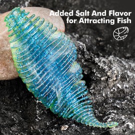 4.15'' Soft Swimbait Fishing Soft Plastic Lures Double-Color Lure for Bass Fishing Worms for Largemouth Bass (Light Green+Blue, 8)