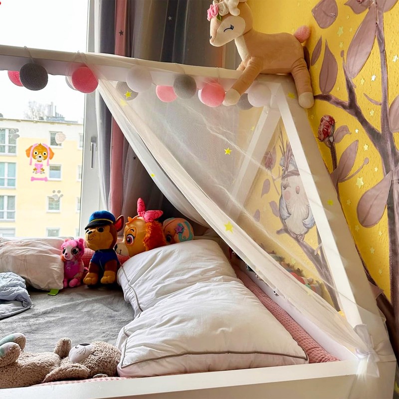 Joyseedi Letto a cielo con stelle luminose, letto a baldacchino,