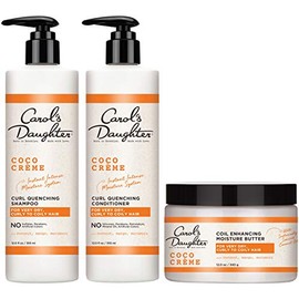 Carol’s Daughter Coco Creme Sulfate Free Shampoo and Conditioner Set with Silicone Free Hair Butter, for Very Dry Curly Hair, with Coconut Oil and Man