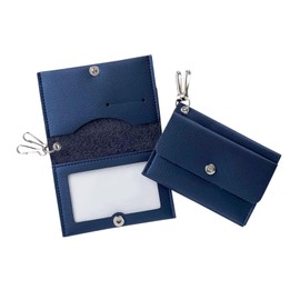 A.Y. Judie C5013 Pass Case, S12-003 Key Case, Integrated Card Case, Mini Wallet, License Certificate, Employee ID Card, Commuter Purse, Coin, Bifold, NAVY