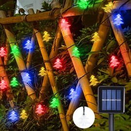 Glaxcidy Solar String Lights, 39.3 Ft 100 LEDs Christmas Tree Fairy Lights with 8 Modes, Waterproof String Light, Hanging Light for Gardens, Terraces, Christmas Decorations