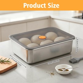 MICHIHOMIE Stainless Steel Pizza Dough Proofing Box with Lid Fits 4-6 Balls