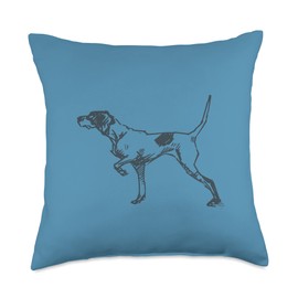 Art from the South Topical Design Gun Dog English Pointer in Blue Throw Pillow, 18x18, Multicolor