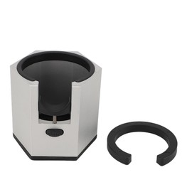 Universal Portafilter Holder Tamping Station Aluminum Alloy Portafilter Stand for Most Portafilters Adjustable Height Rhombus Silver