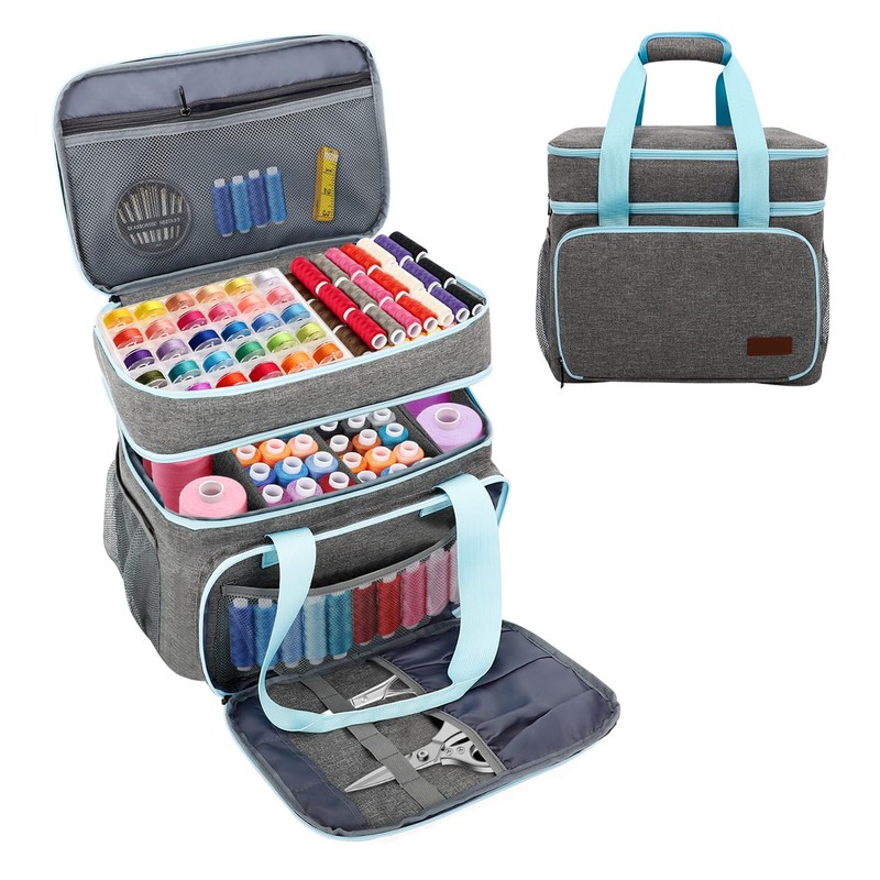 Sewing Accessories Organizer, Double Layer Sewing Supplies Organizer with Detachable