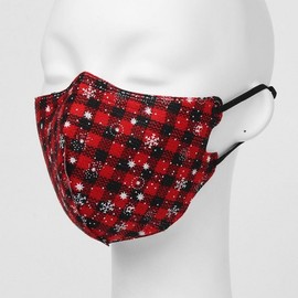 Snowflake Check 3D Fashion Mask for Winter Warmth Cloth Mask 2ea