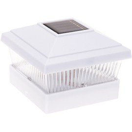 GreenLighting 8 Pack Classic #2 Post Cap Light - 10 Lumen Pathway, Deck & Fence Light for 5x5 PVC Posts (Off White)