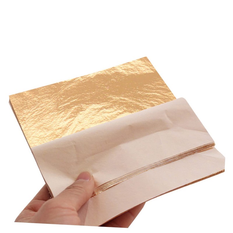 COLLBATH Foil Paper 100pcs Imitation Leaf Sheets Decorative Foil for