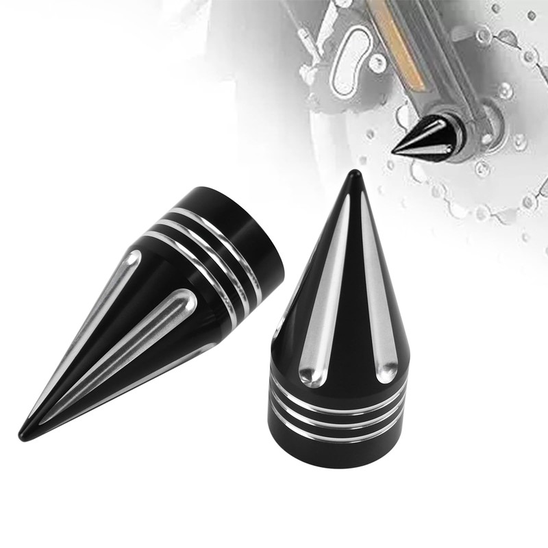 AQIMY 2pcs CNC Front Axle Nut Cover Aluminum Alloy Black