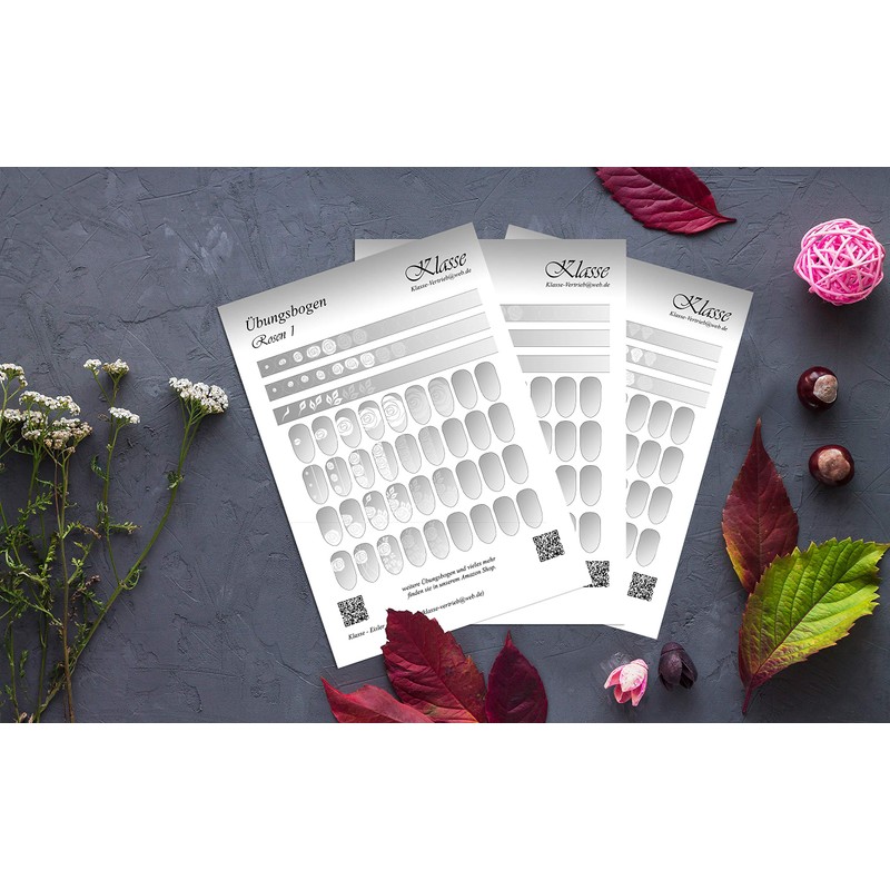 Nail Design Nail Art Practice Sheet Roses