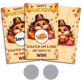 40 Pcs Funny Thanksgiving Scratch Off Game Cards, Find The Turkey to Win The Game - Thanksgiving Games for Family Friends Neighbor, Family Dinner Party Supplies and Favors-A03