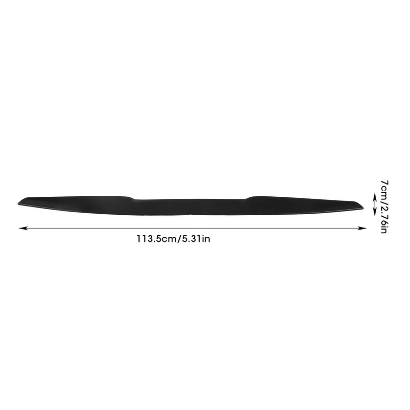Rear Trunk Spoiler 113.5x7cm Rubber Black Universal Exterior Trim for