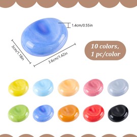 PLIGREAT 10 Pcs Colorful Ceramic Chopsticks Rest, Cute Broad Bean Shaped Chopsticks Holder Rack for Japanese Sushi Chinese Restraurant Hotel Spoon Fork Stand Dinning Room Table Decoration, 10 Styles