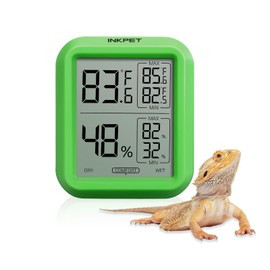 INKPET Reptile Thermometer Hygrometer Thermostat, with Max/min Record High-Accuracy Digial Display Ideal for Reptile Terrarium, Tank, Pet Rearing Box, Bearded Dragon, Leopard Gecko