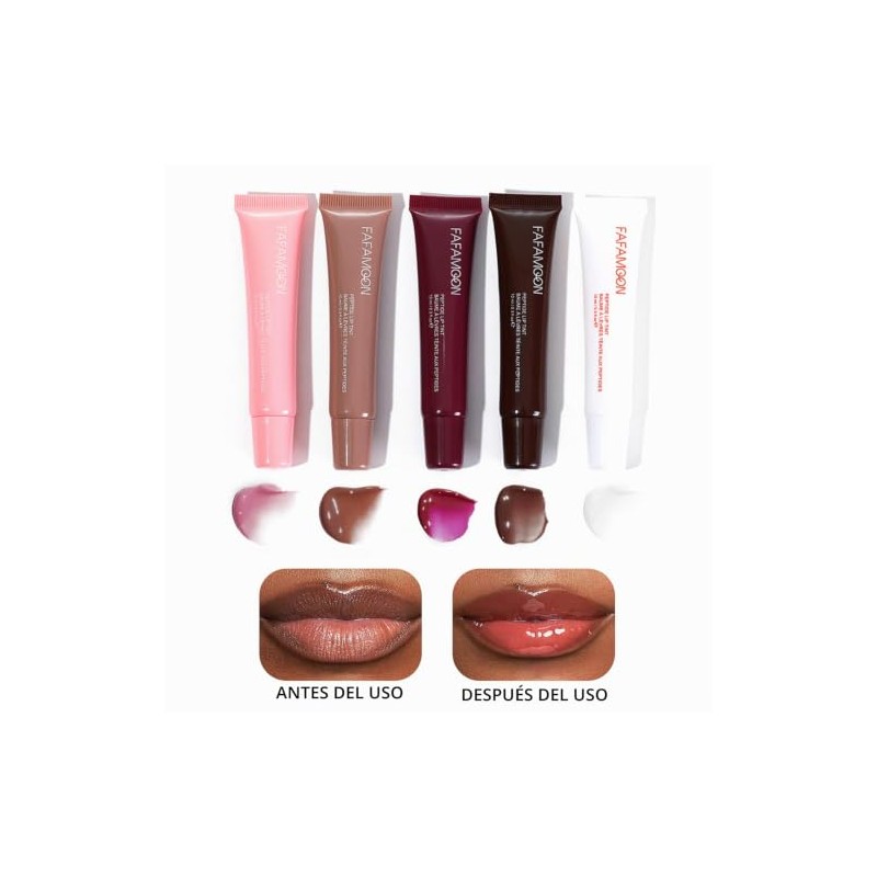 Brillo labial hidratante de larga duración, gelatina, lápiz labial no