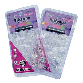 2 Pack Heart Shaped Silicone Hair Beads – 70 PCS 16mm, Premium Soft Rubber, Noiseless, Painless, Light for Women Girls Stylish Braiding:_Clear