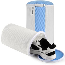 SYMURA 2 Pcs Shoe Washing Machine Bags, Laundry Bag for Shoe Washer and Dryer, Large Size Sneaker Mesh Laundry Bags (Blue and White)