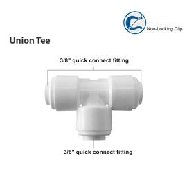 PureSec 3/8 inch Tee Connector Push to Connect Fittings Plastic Quick Fitting for water purification&RO System (5, 3/8" Tube O.D.X3/8" Tube O.D.X 3/8" Tube O.D.)