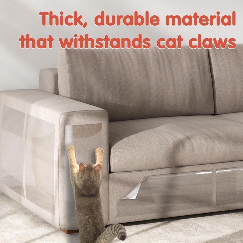 Secopad 18 Pcs Large Cat Scratch Furniture Protector, Transparent Couch