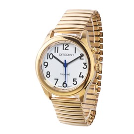 QINGQIAN Talking Watch Suitable for The Elderly and Visually impaired Golden Style (Male)