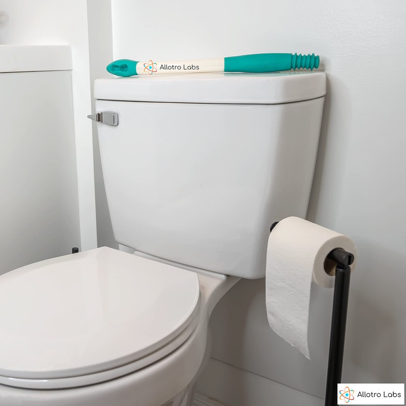 Extended Reach Toilet Wiper & Bath Brush Set - Long