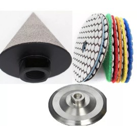 Roxx Tools wet polisher grinder 1-7/8" marble stone granite ceramic hole chamfer bit buffer