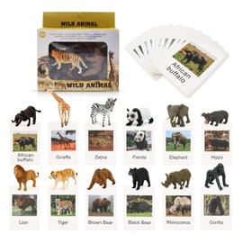 Farm Animal Flash Cards,12 Sets of Animal Figures for Toddlers Homeschool Preschool Science Educational Matching Game for Toddler Kids Zoo Montessori Animals Toys