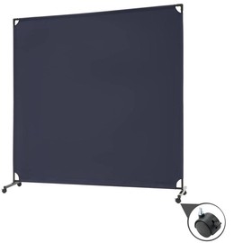 AHB 6FT Single Panel Rolling Room Divider, Partition Privacy Screens with Wheels, Freestanding Fabric Room Panel, Portable Wall Divider for Office, Room, Restaurant, Hospital - Colour: Blue