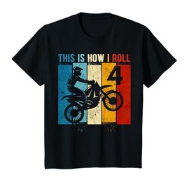 Kids 4 Year Old Birthday Boy Motocross 4th Birthday Dirt Bike T-Shirt