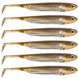 Dr.Fish Paddle Tail Swimbaits, Soft Plastic Lures for Bass Fishing, Freshwater Soft Fishing Lures Swim Shad Bait Minnow Lures Drop Shot Baits Plastic Crappie Baits, 4 Inches Brown