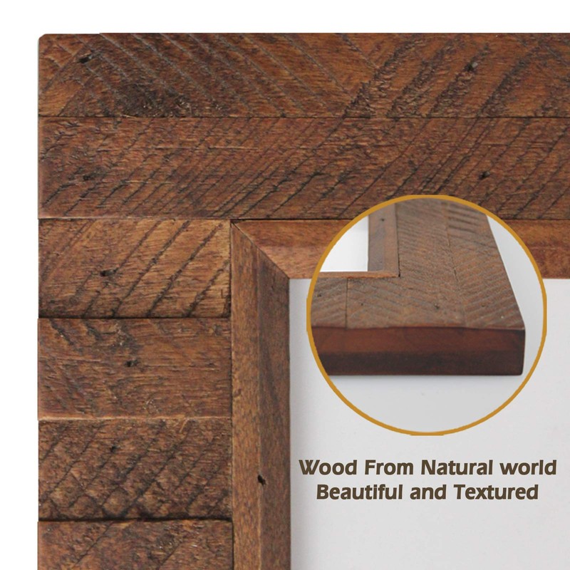 EosGlac Collage Picture Frame 4x6 3 Openings, Wood Plank Design