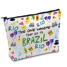 Brazil Trip Makeup Bag Brazil Travel Gift Brazil Souvenir Gift Brazil Travel Bag Brazil Housewarming Gift Metal City Gift (Brazil ca)