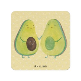 Mr. & Mrs. Panda Bierdeckel Avocado Pärchen 25er Set - Geschenk, Babyparty, Liebe, Hochzeit, Familie, Vegan, Tischdeko, Avocados, Gastgeschenk