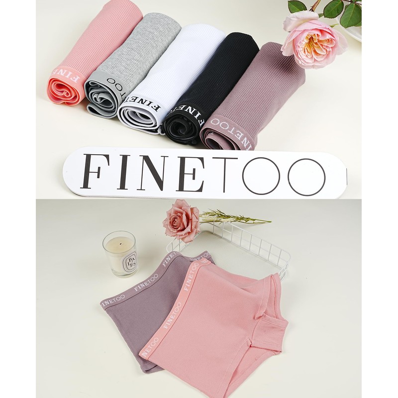 FINETOO Boyshort Underwear for Women Cotton Boxer Briefs Full Coverage