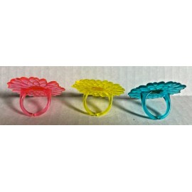 Bakery Crafts Plastic Cupcake Rings Favors Toppers New Lot of 6 "Flowers" #2