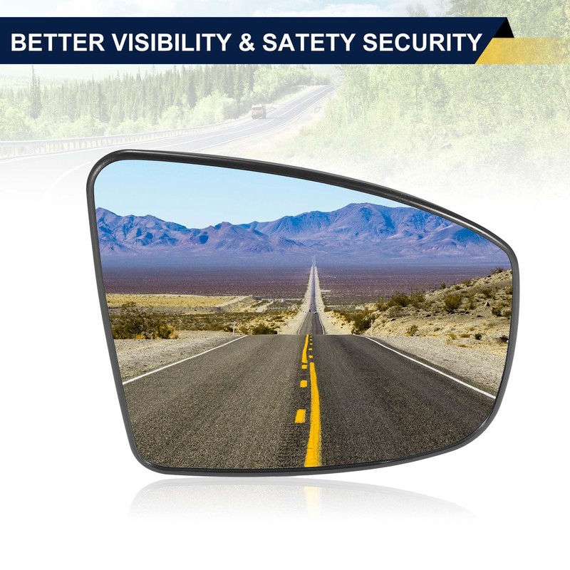 VISMIRROR Car Rearview Right Passenger Side Heated Mirror Glass Replacement