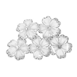 DIYEAH 5 Botones Decorativos De Costura En Forma De Flor, Botones De Cristal Con AleacióN De Zinc Para Ropa, Diy Manualidades Y DecoracióN, 2.5cm Plata