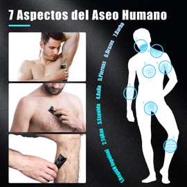 MAXGROOM Depiladora Corporal Hombre con Luz LED, IPX7 Waterproof Rating, Rasuradoras para Hombre，Afeitadora Ligera para El Cuerpo y Las Zonas íntimas Masculinas