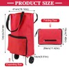 Collapsible Shopping Trolley, Folding Shopping Bag with Rubber Wheels Foldable